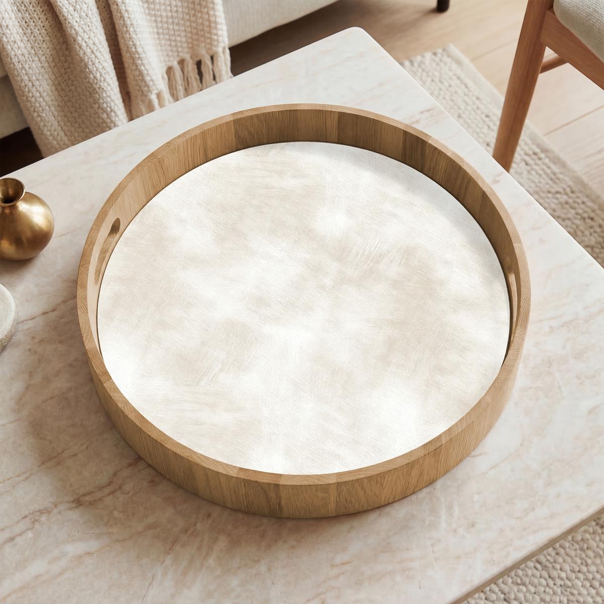 TABLETT Dezent - Textur - Beige 40x40 cm - Creme, Holz (40/5/5cm) - OnlyWow