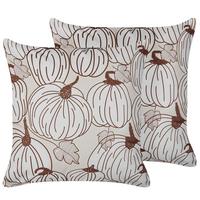 DEKOKISSEN 2er-Set Beige 45/45 cm Gourd - Beige, Textil (45/45cm) - Beliani