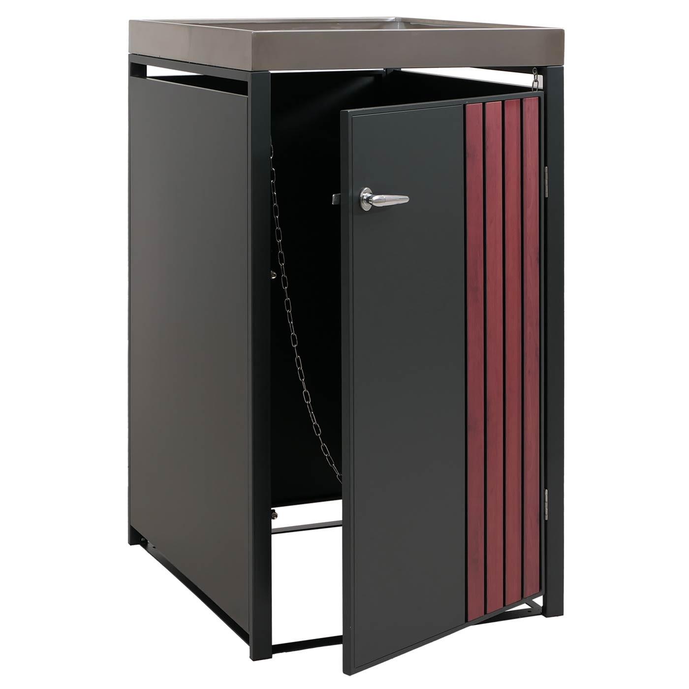1ER-MÜLLTONNENVERKLEIDUNG Anthrazit, Dunkelbraun - Anthrazit/Dunkelbraun, Metall (68/125/84cm) - MCW