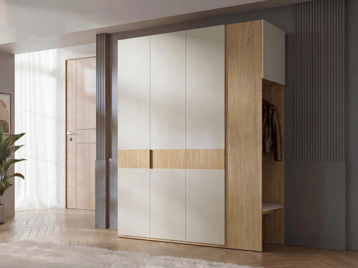 GARDEROBE-SET Soreno II - Eichefarben/Beige, Holzwerkstoff/Kunststoff (193/237/60cm) - MIRJAN24