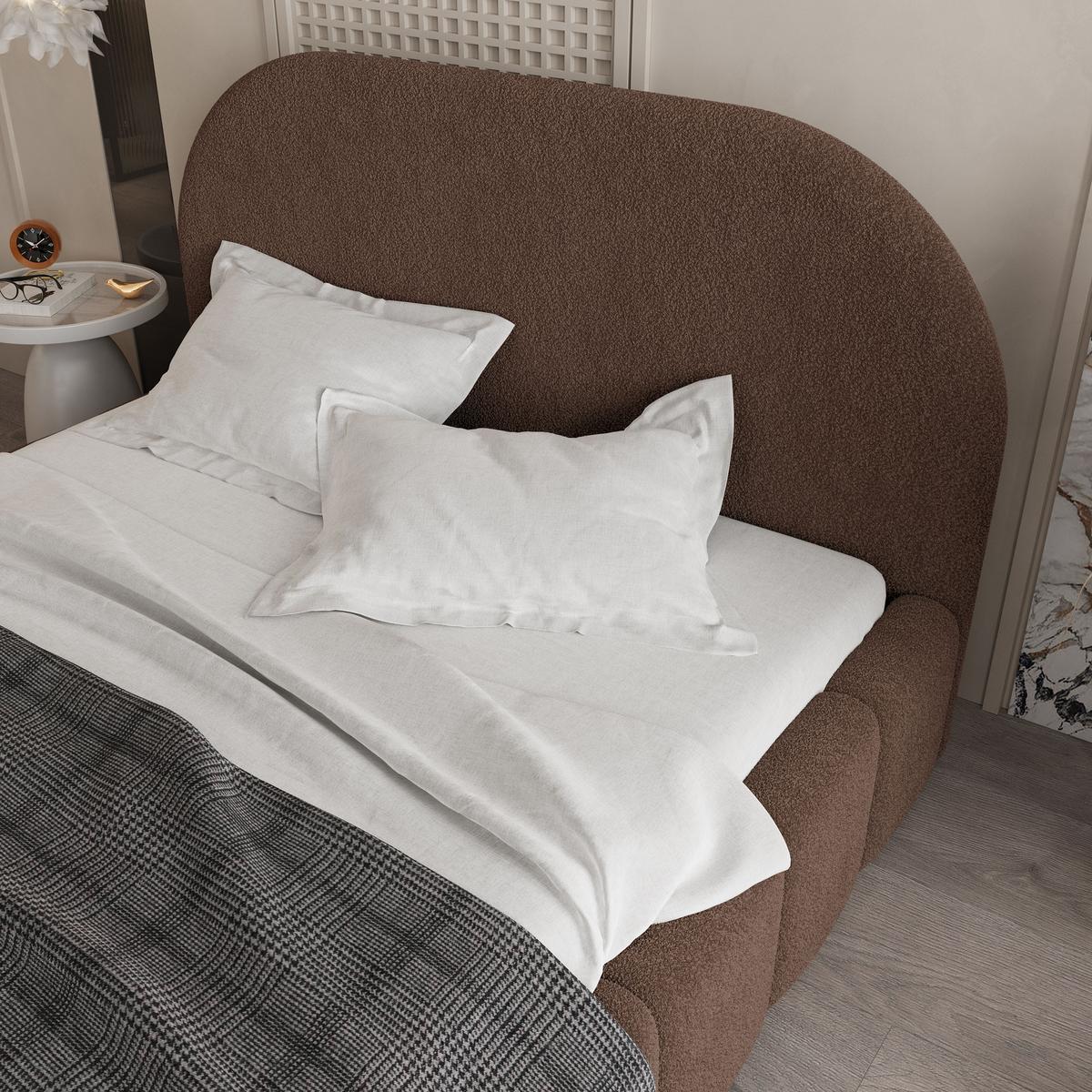 POLSTERBETT FLUSSO 200x200 cm mit Bettkästen - Braun - Braun, Holz (200/200cm) - MASSENO