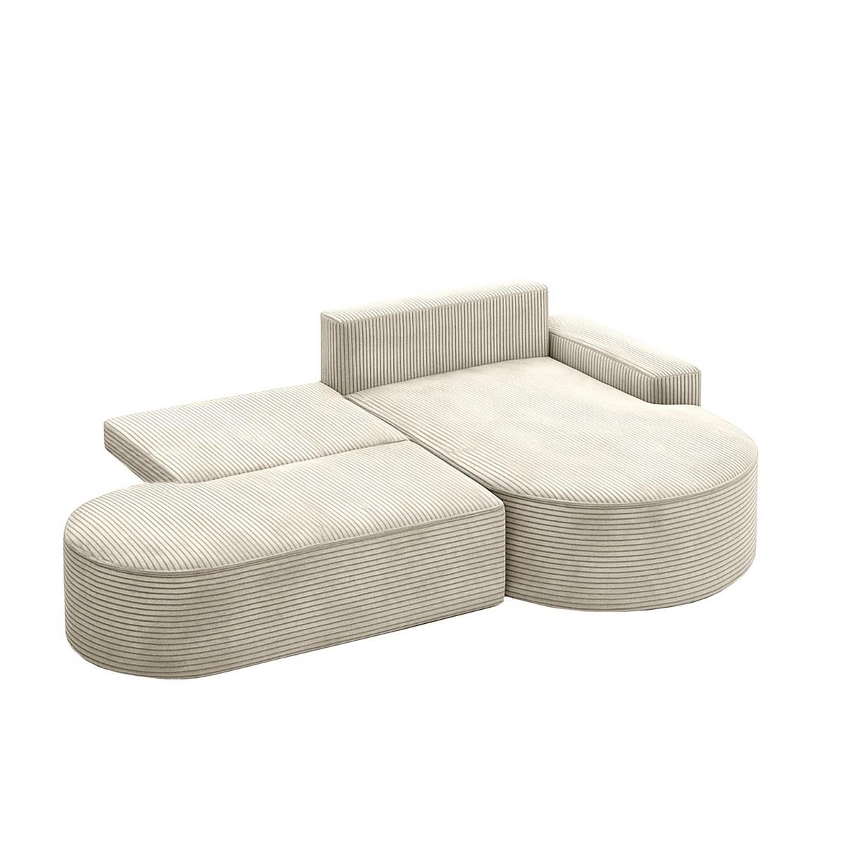 ECKSOFA Venedig Mit Schlaffunktion - Weiß, Holzwerkstoff/Textil (278/179cm) - Fun Möbel