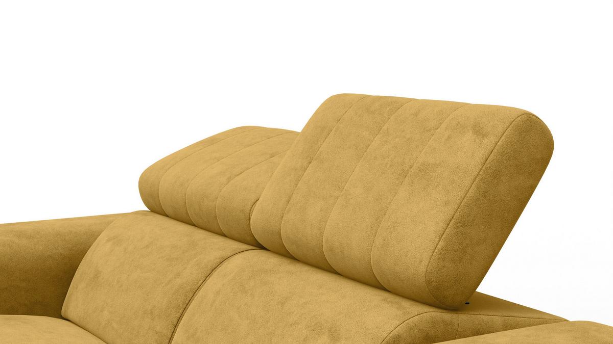 RELAXSOFA NORDEL 2-Sitzer, senfgelb - Gelb/Schwarz, Holz/Textil (150/80/105cm) - Wozimo