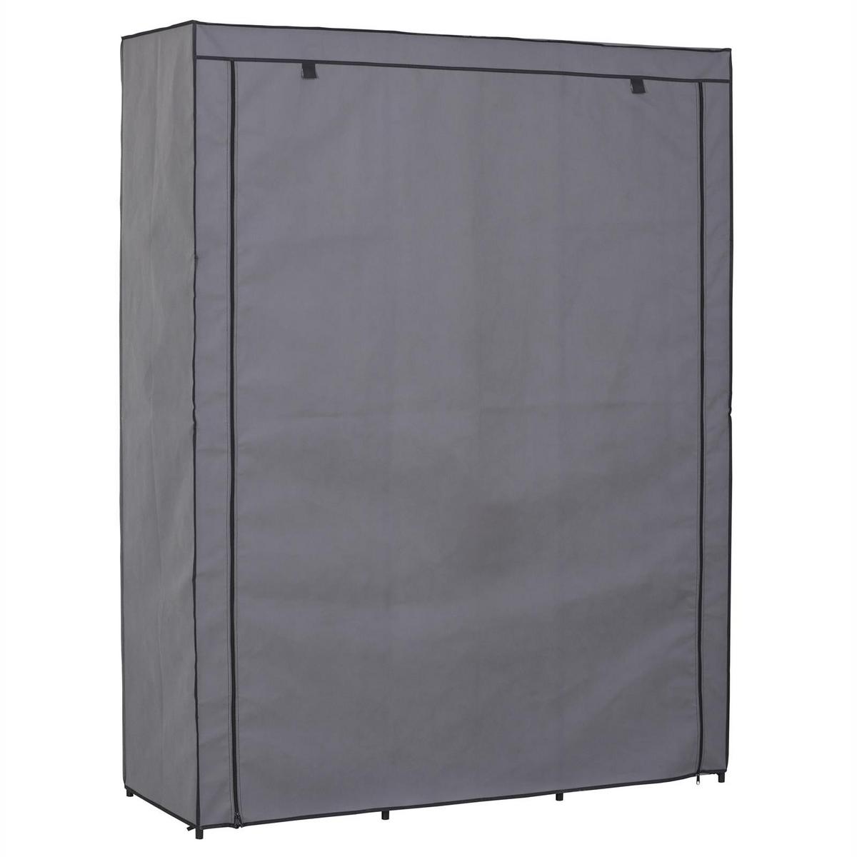 STOFFSCHRANK STEVEN - Anthrazit, Textil (131/169/46cm) - IDIMEX