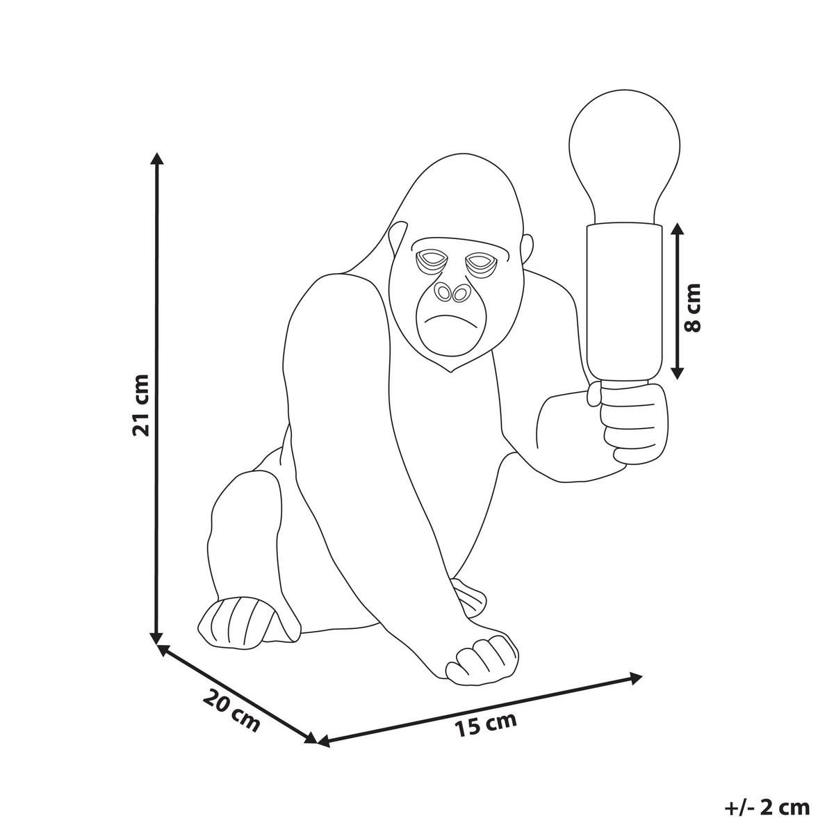 TISCHLAMPE Gorilla Gold Harambe - Messingfarben/Goldfarben, Kunststoff (20/15/21cm) - Beliani