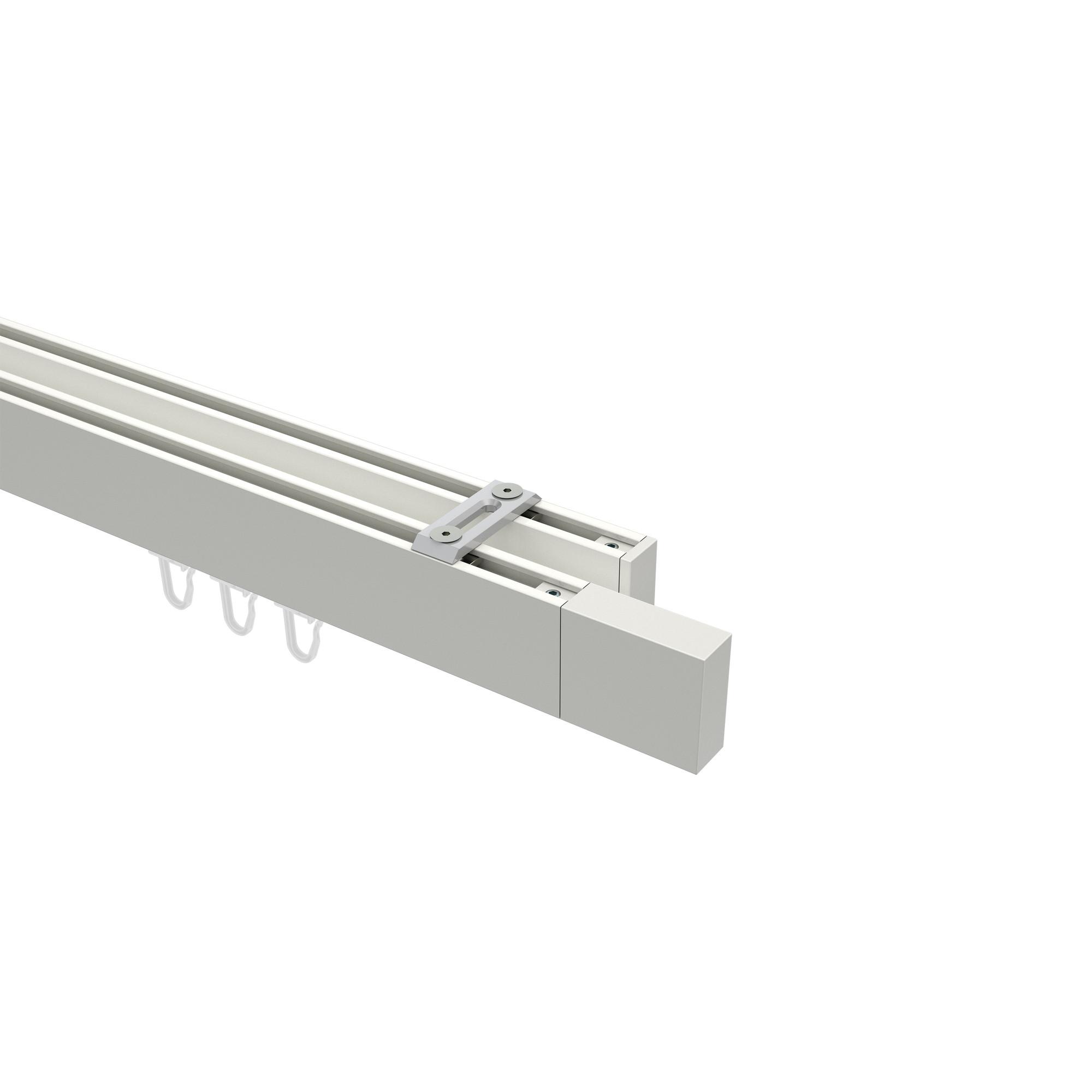 GARDINENSTANGE INNENLAUF Smartline Lox 400 cm (geteilt in 2 x 200 cm), 2-läufig, 14x35 mm Weiß - Weiß, Metall (400cm) - INTERDECO
