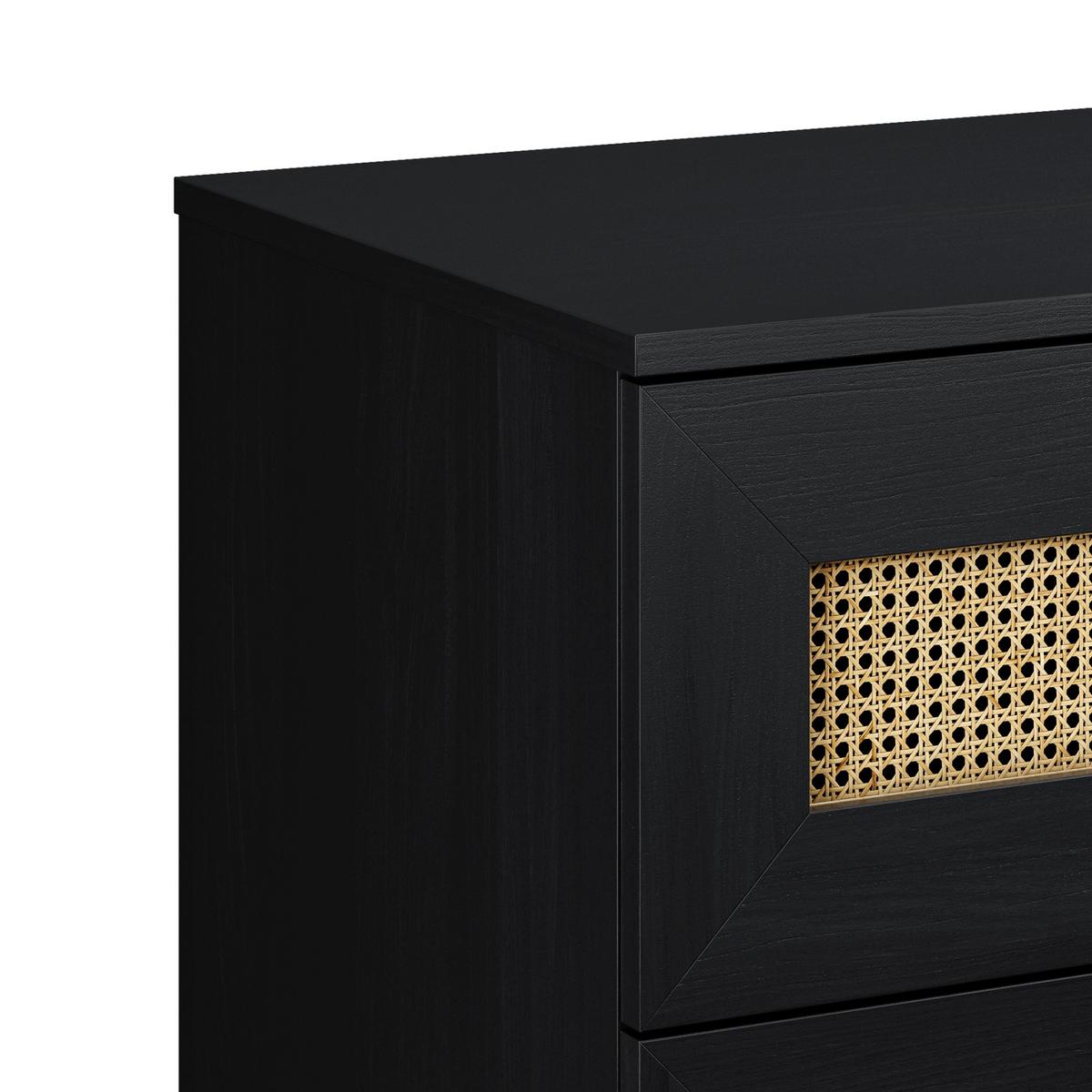 SIDEBOARD mit 3 Schubladen Kerals in Schwarz 80 cm - Schwarz, Holzwerkstoff/Metall (80/90/40cm) - Selsey