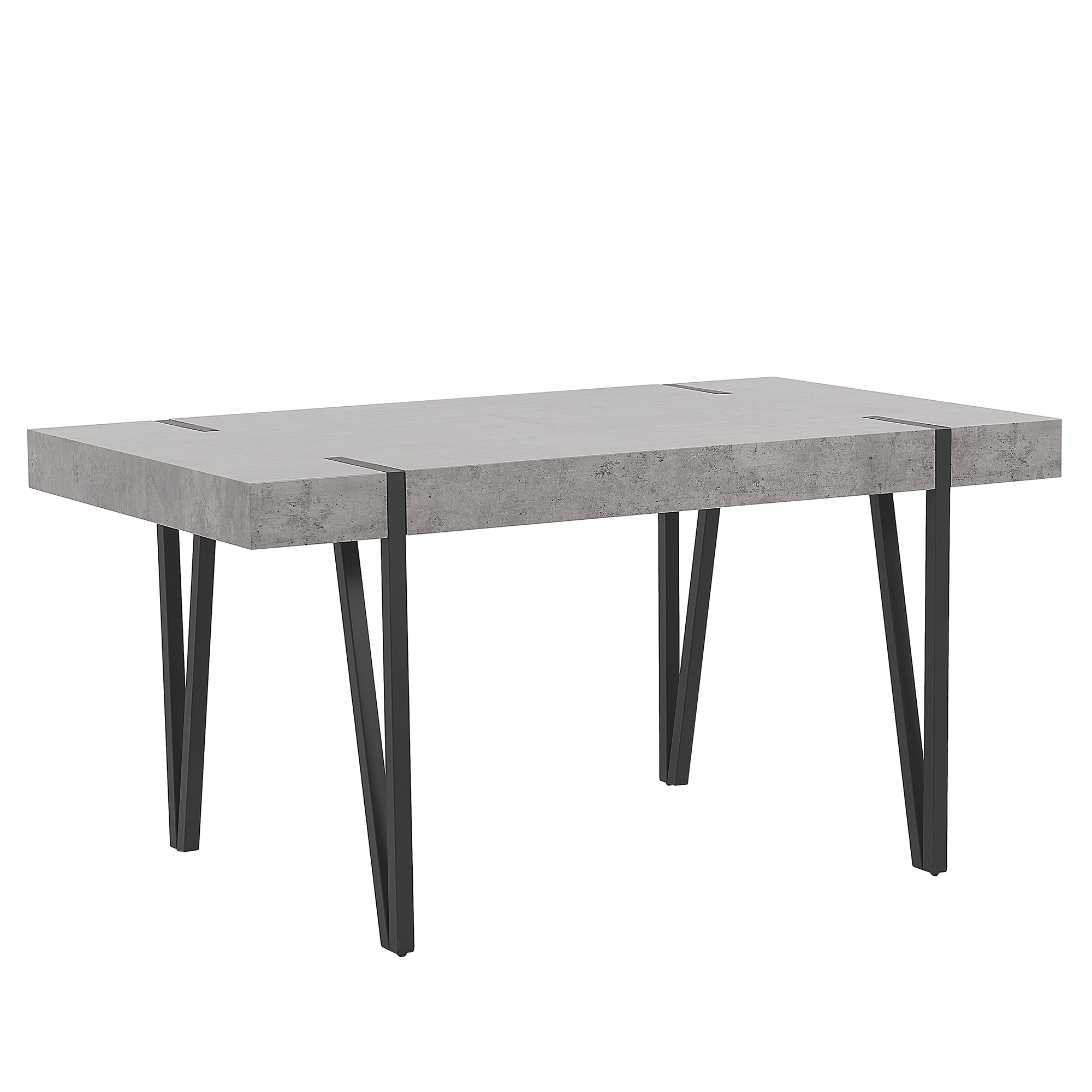 ESSTISCH 150/90/75 cm Hellgrau Rechteckig Adena - Grau, Holzwerkstoff (150/90/75cm) - Beliani