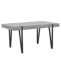 ESSTISCH 150/90/75 cm Hellgrau Rechteckig Adena - Grau, Holzwerkstoff (150/90/75cm) - Beliani