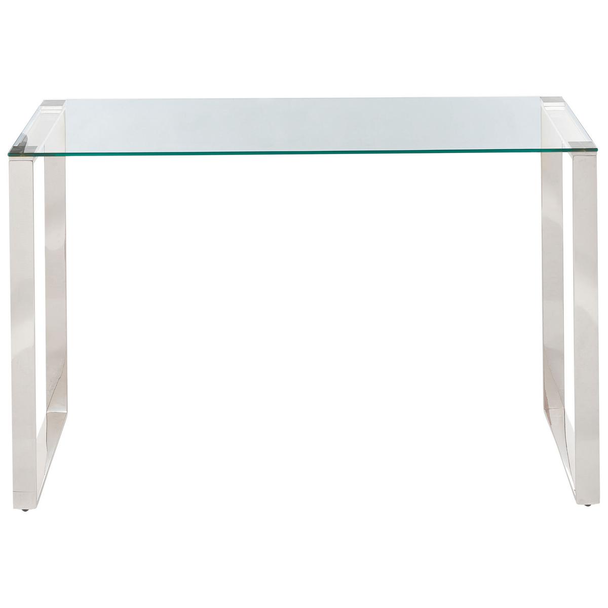 KONSOLENTISCH mit Glasplatte Silber Tilon - Transparent/Silberfarben, Glas (40/120/75cm) - Beliani