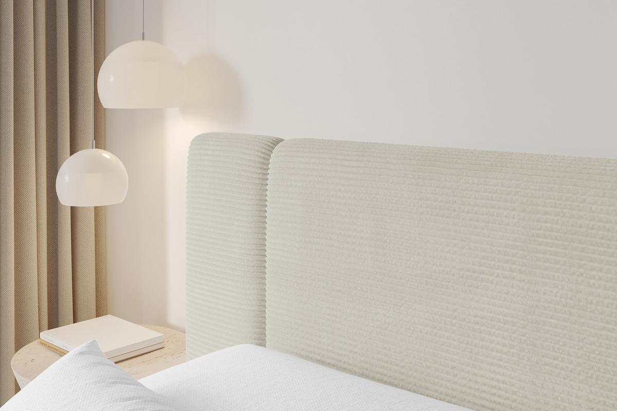 BOXBETT mit Matratze H3 - EVON - 180x200 cm Creme - Creme, Holzwerkstoff (180/200cm) - ALTDECOR