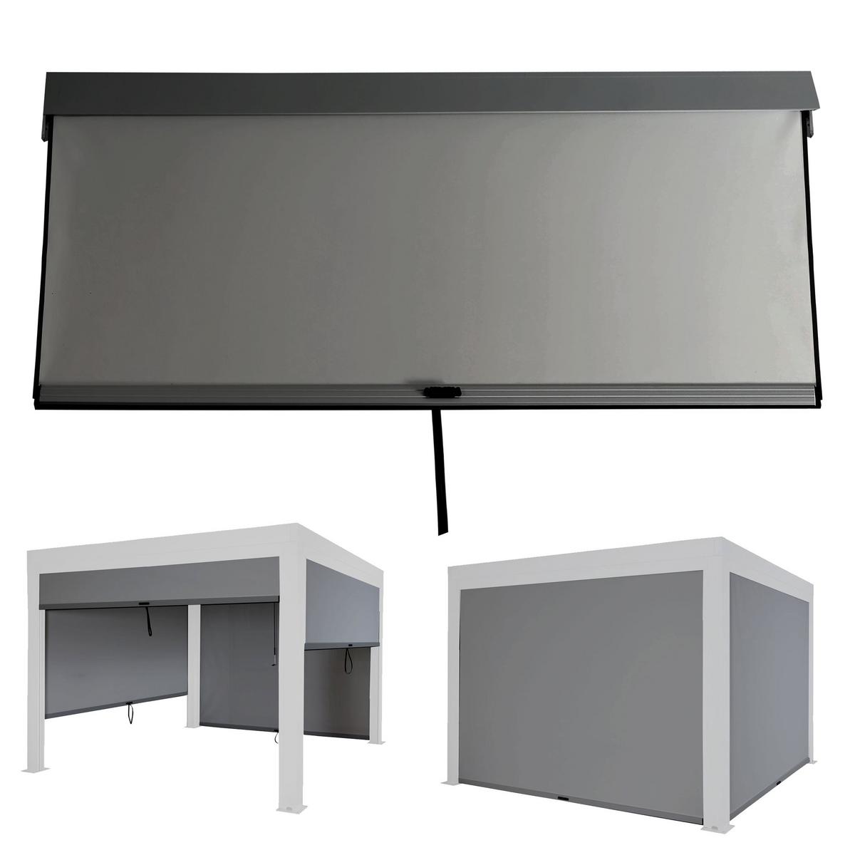 SEITENWAND FÜR PERGOLA 4ER Anthrazit 4er-Set - Anthrazit, Textil (271/205/1cm) - MCW