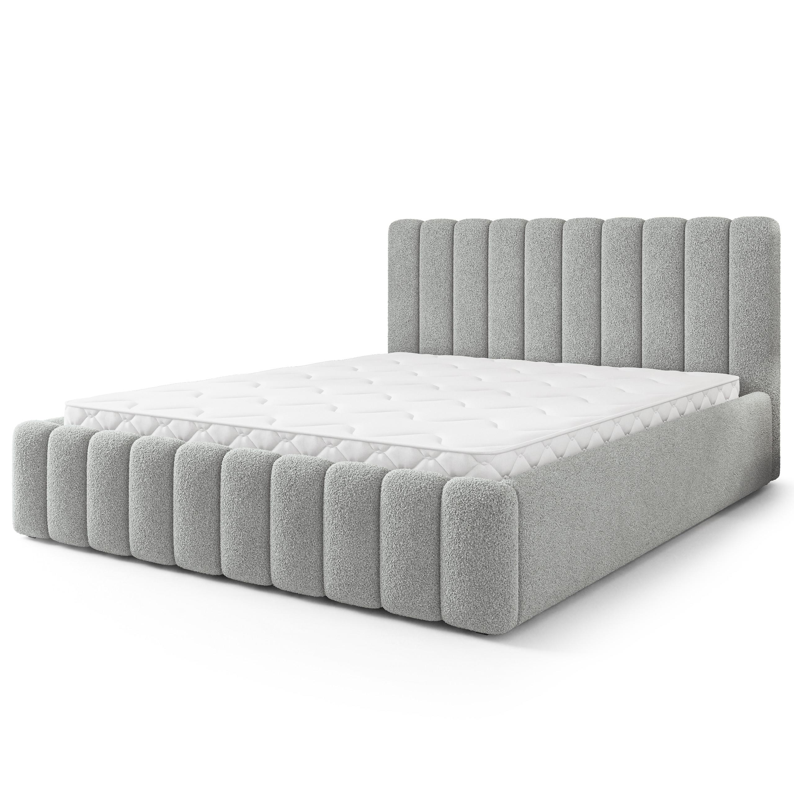 POLSTERBETT DINESE Q 200x200 cm mit Bettkästen - Hellgrau - Hellgrau, Holz (200/200cm) - MASSENO