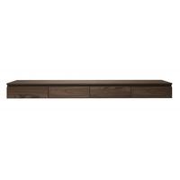 TV-LOWBOARD Bemmi Slim 4-türig, Holzoptik Walnuss Wisconsin, 200 cm - Dunkelbraun, Holzwerkstoff (200/18.2/31.6cm) - Selsey