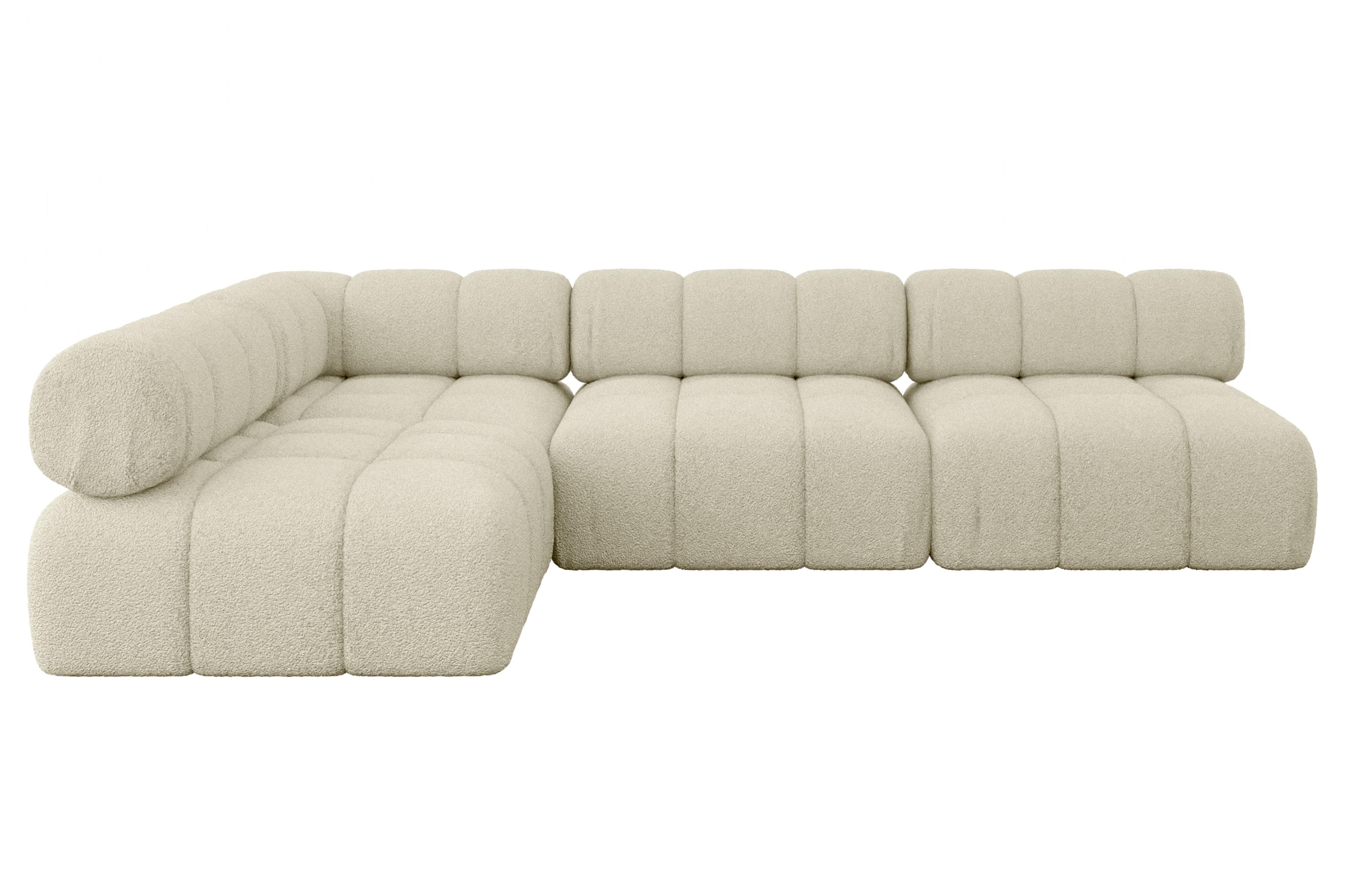 ECKSOFA modulares Sofa Samaro-L2 - 285x190x70 cm Beige Bouclé - Beige, Holzwerkstoff/Textil (285/190cm) - ALTDECOR