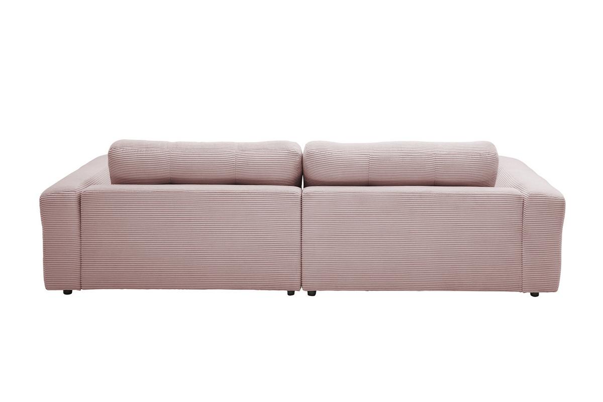ECKSOFA XL MIKA Pink Cord - Schwarz/Rosa, Kunststoff/Textil (296/167cm) - KAWOLA