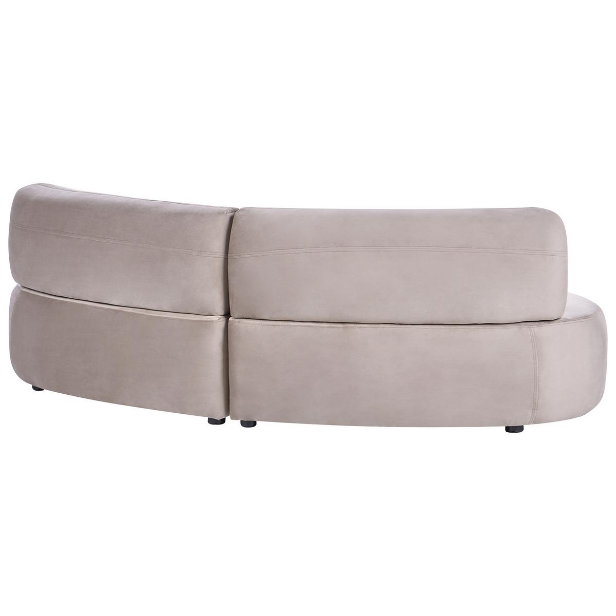 3-SITZER-SOFA Samtstoff Taupe Laerdal - Taupe, Textil (210/68/105cm) - Beliani