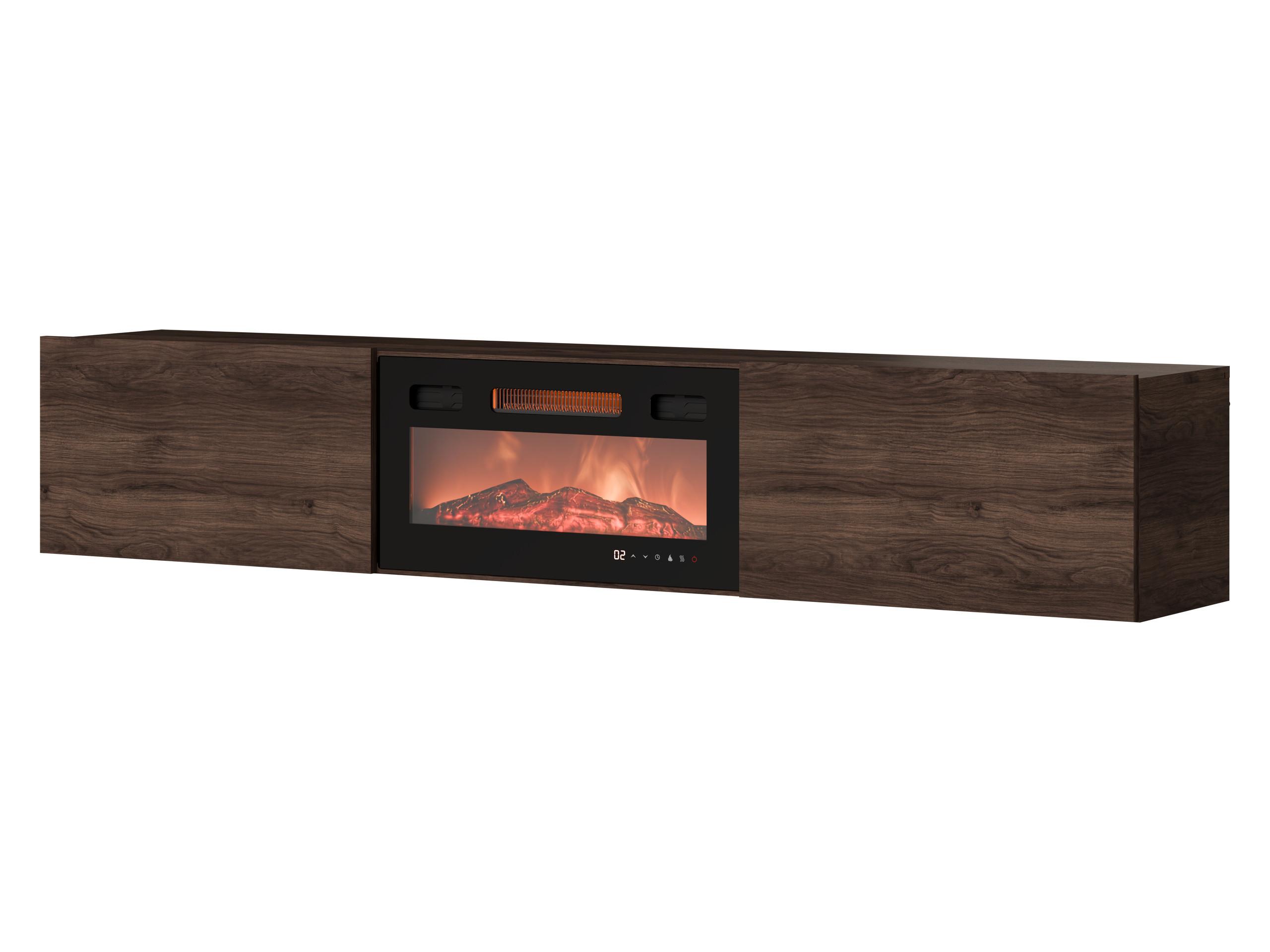 TV-LOWBOARD Govi 180 EF mit Kamin - Nussbaumfarben, Holzwerkstoff (180/33/32cm) - MIRJAN24