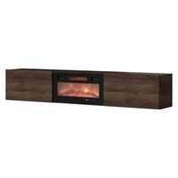 TV-LOWBOARD Govi 180 EF mit Kamin - Nussbaumfarben, Holzwerkstoff (180/33/32cm) - MIRJAN24