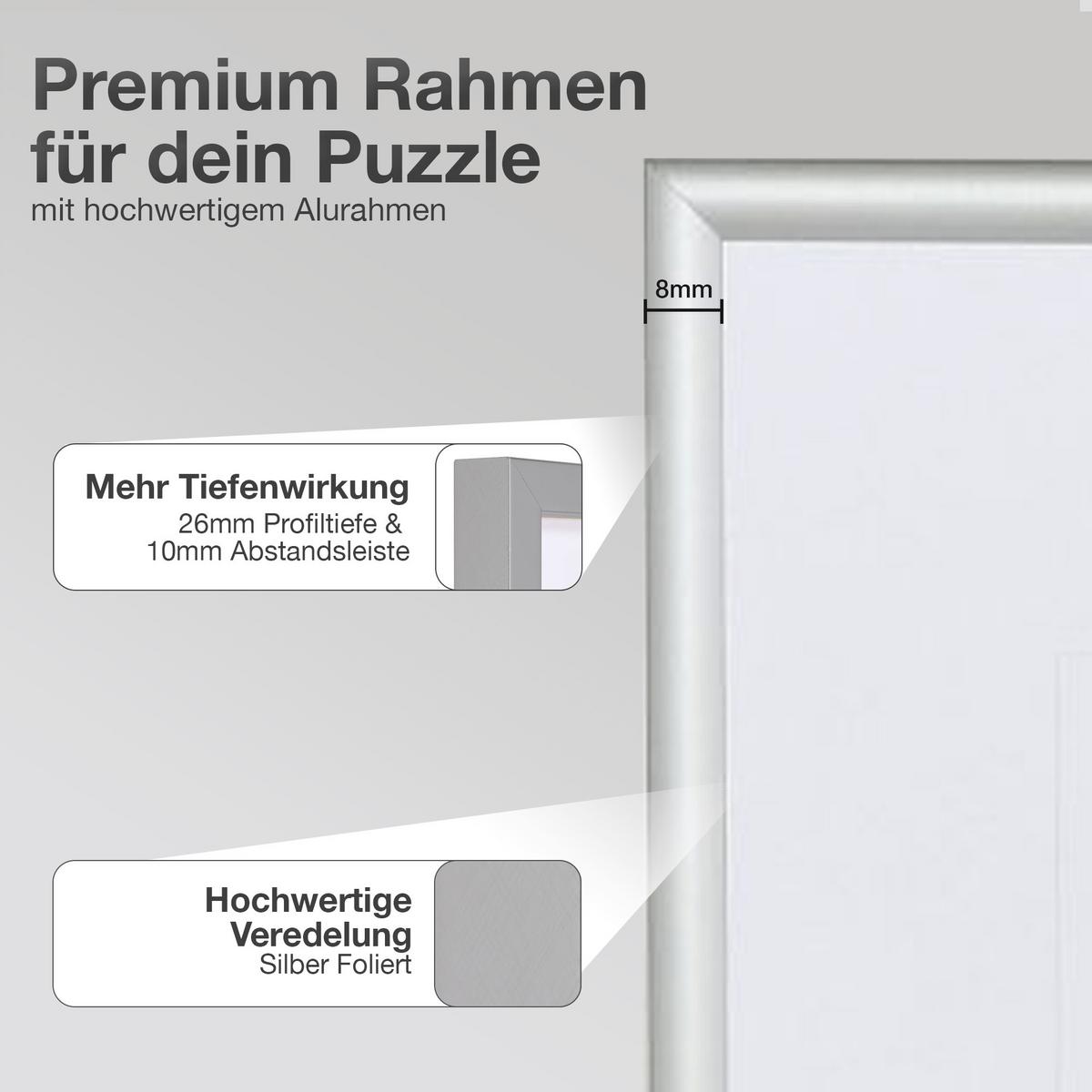 PUZZLERAHMEN 60/80 cm Aluminium Silber - Silberfarben, Metall (60/80/1.6cm) - K-Möbel