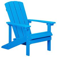 GARTENSTUHL Kunstholz blau Adirondack - Blau, Kunststoff (75/88/88cm) - Beliani