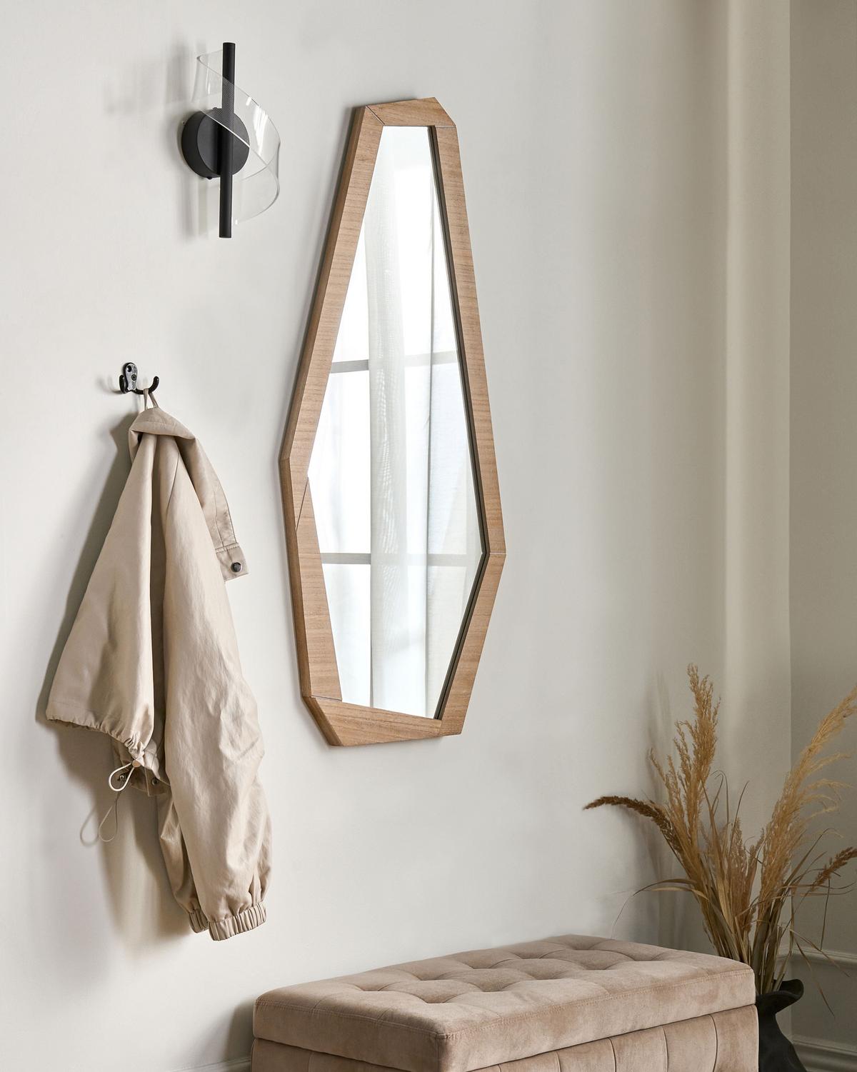 WANDSPIEGEL 44/104 cm Hellbraun Chanu - Hellbraun/Braun, Holzwerkstoff (44/104/3cm) - Beliani