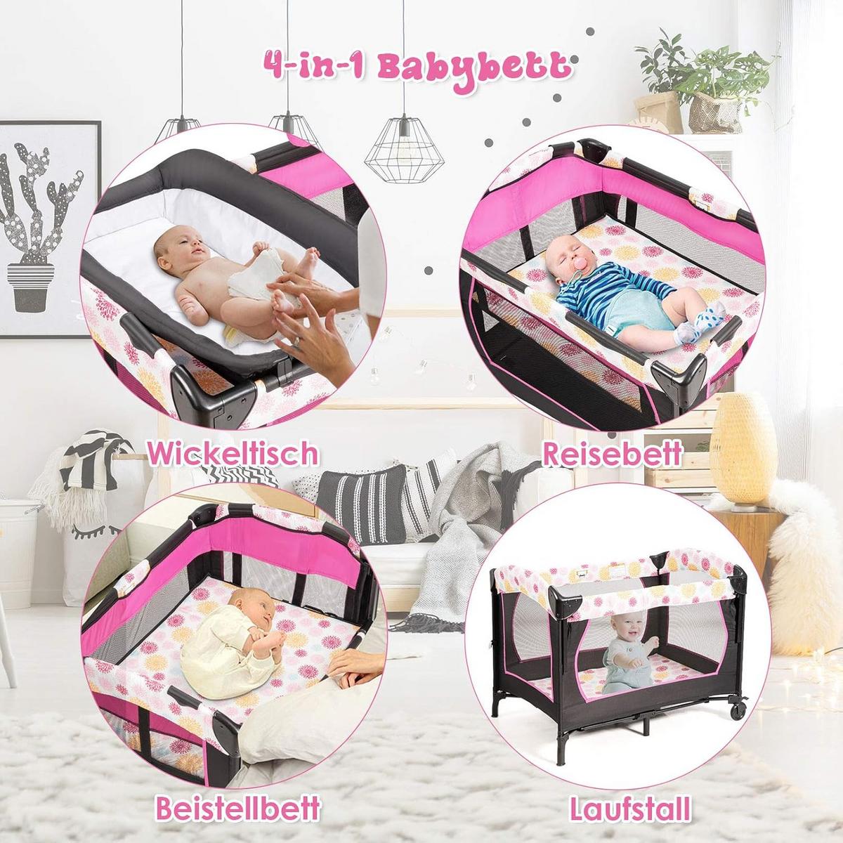 BABYWIEGE Schwarz - Schwarz, Metall - COSTWAY