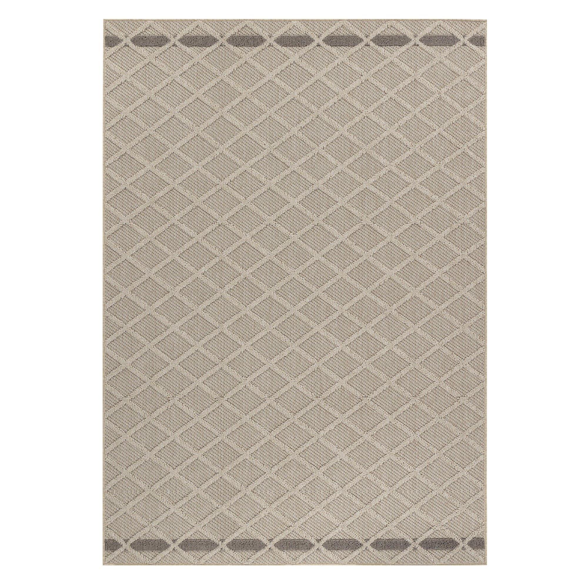 TEPPICH Outdoor IMST in Beige, mit Rautenmuster, 80 x 150 cm - Beige, Textil (80/150cm) - KADIMA DESIGN