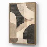 WANDLEUCHTE MIT AKKU Abstrakt - Formen - Modern - Beige 60x90 cm - Grau, Holzwerkstoff (60/90/8cm) - OnlyWow