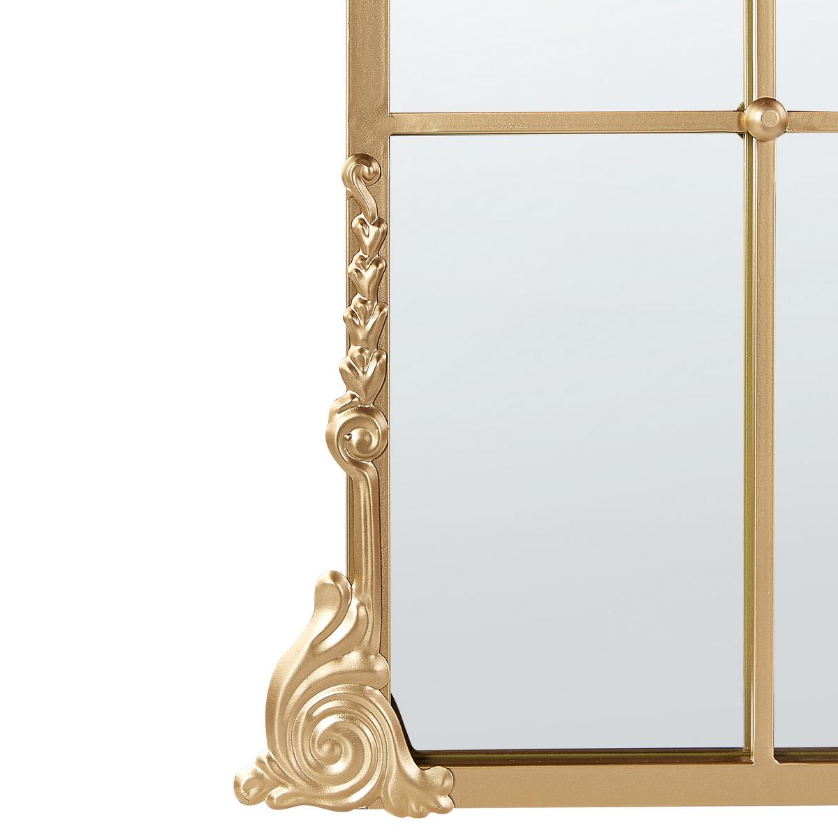 WANDSPIEGEL gold Metall Fenster 66/124 cm Noidan - Goldfarben, Metall (66/124/4cm) - Beliani