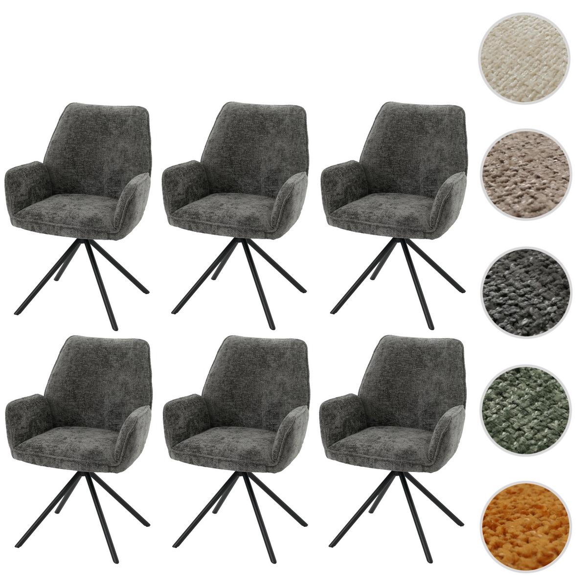 ESSZIMMERSTUHL Anthrazit, Schwarz 6er-Set - Dunkelgrau/Anthrazit, Textil (60/86/60cm) - MCW