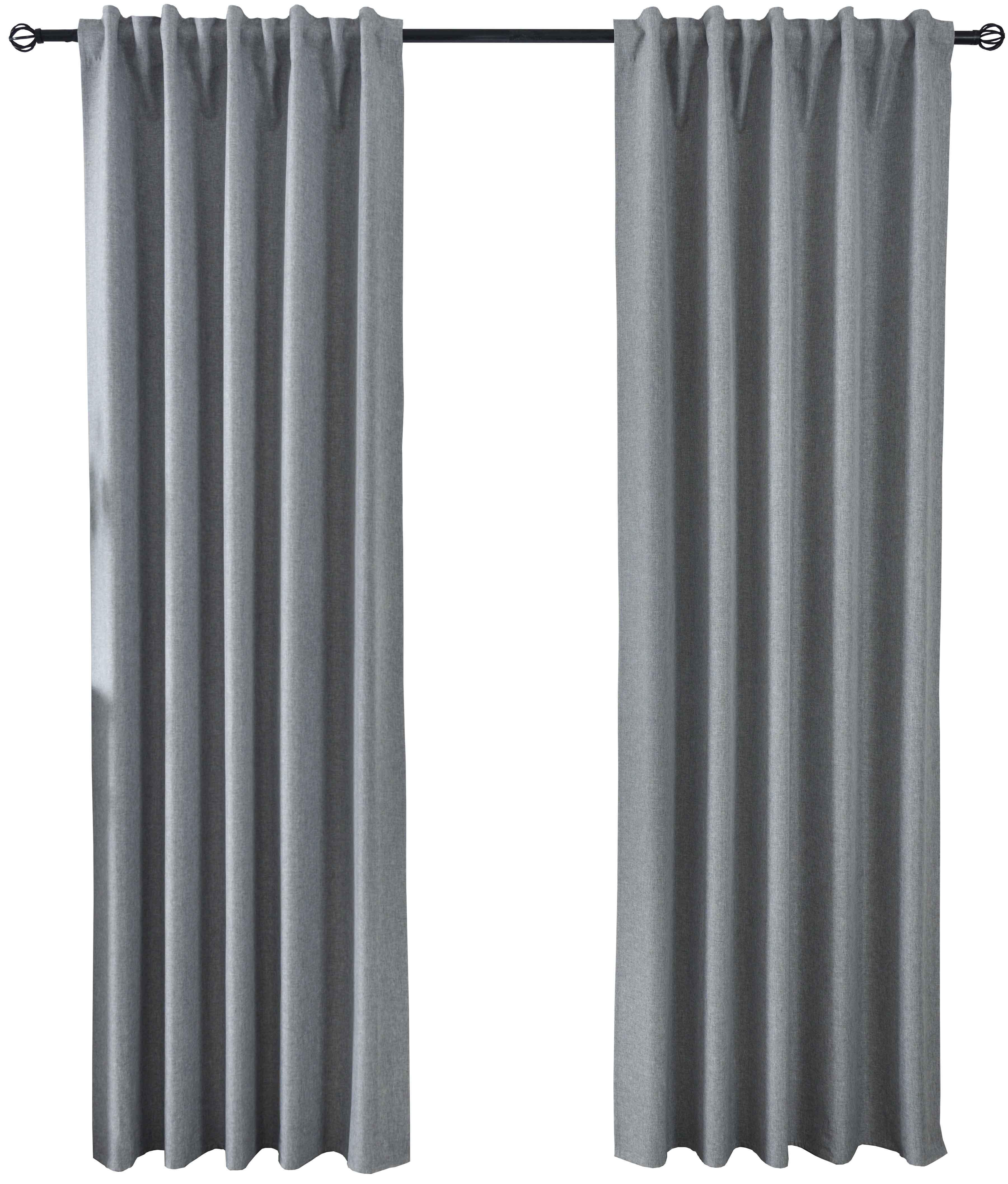 VORHANG 2ER SET BOSTON DARK HxB 245x140 cm Grau - Grau, Textil (140/245cm) - Gardinenbox