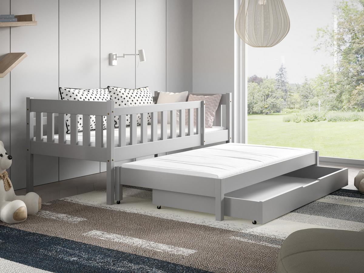 KINDERBETT STELLA 80x160 cm Hellgrau - Hellgrau, Holz (80/160cm) - MASSENO