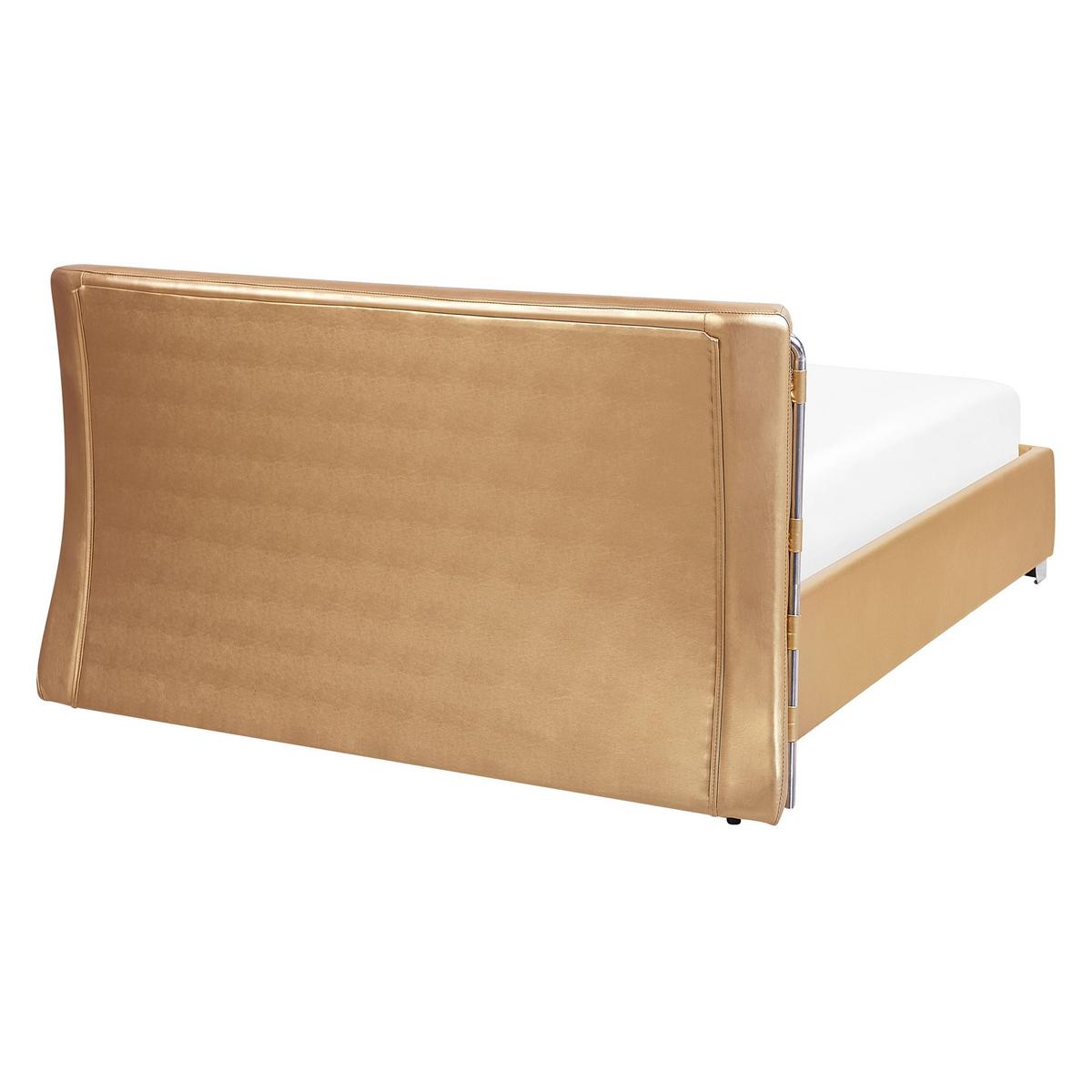 WASSERBETT 160/200cm Gold Paris - Goldfarben, Leder (160/200cm) - Beliani