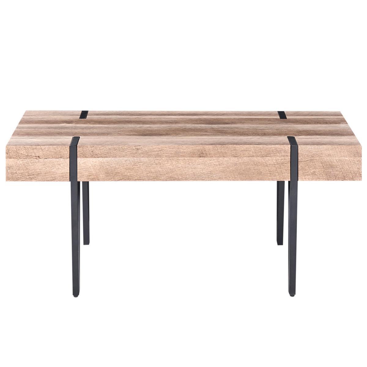 COUCHTISCH brauner Holzfarbton/schwarz rechteckig 60/110 cm Adena - Dunkelbraun/Schwarz, Holzwerkstoff (60/110/40cm) - Beliani