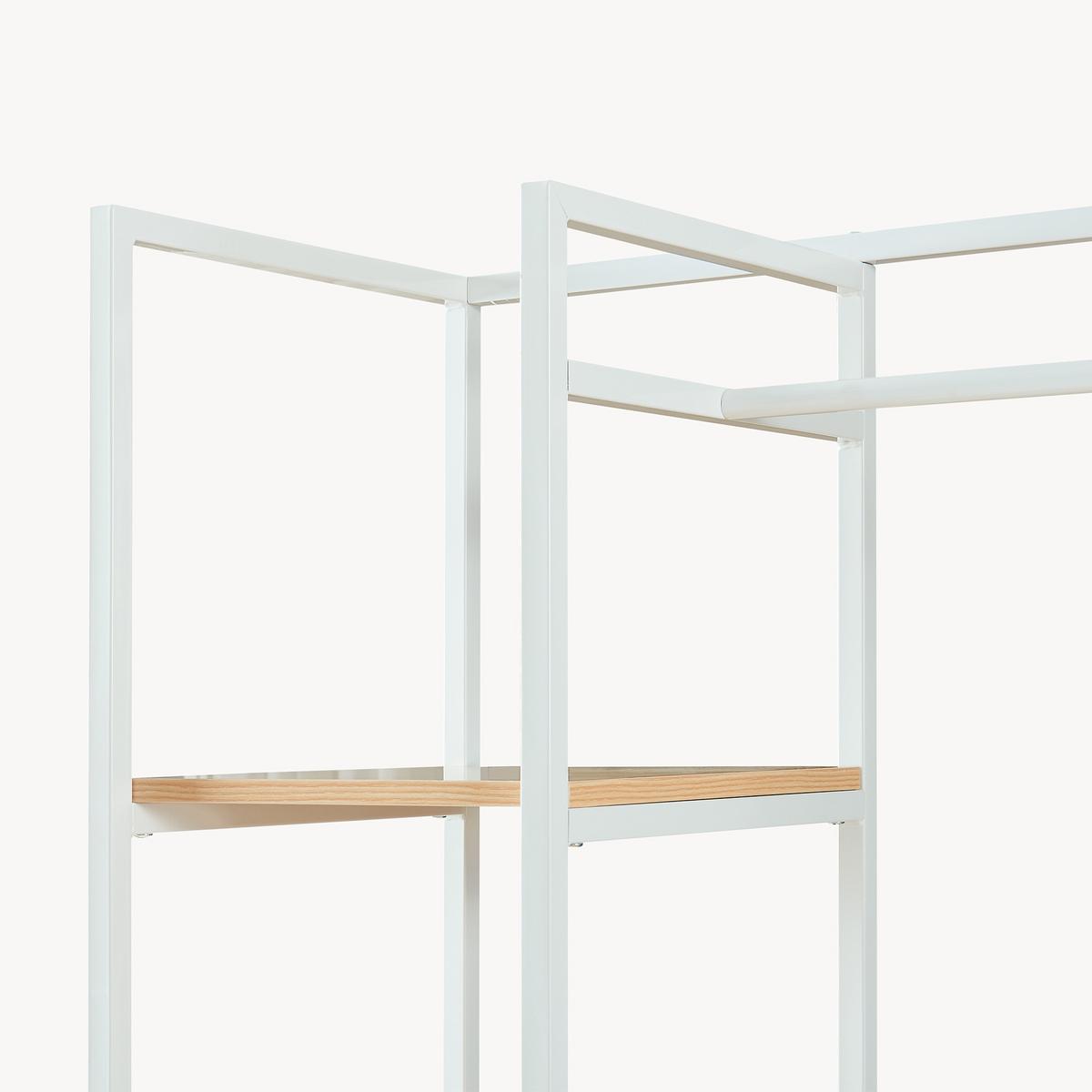 GARDEROBENSTÄNDER Horgau - Eichefarben/Weiß, Holzwerkstoff/Metall (120/180/40cm) - [en.casa]