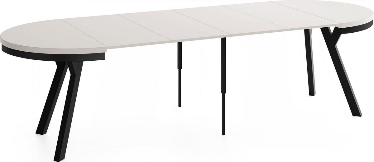 ESSTISCH Vero Neo rund ausziehbar verlängerbar, Kaschmir 100-300/100/77 cm - Kaschmir/Beige, Holz/Holzwerkstoff (100/300/77cm) - WFL GROUP