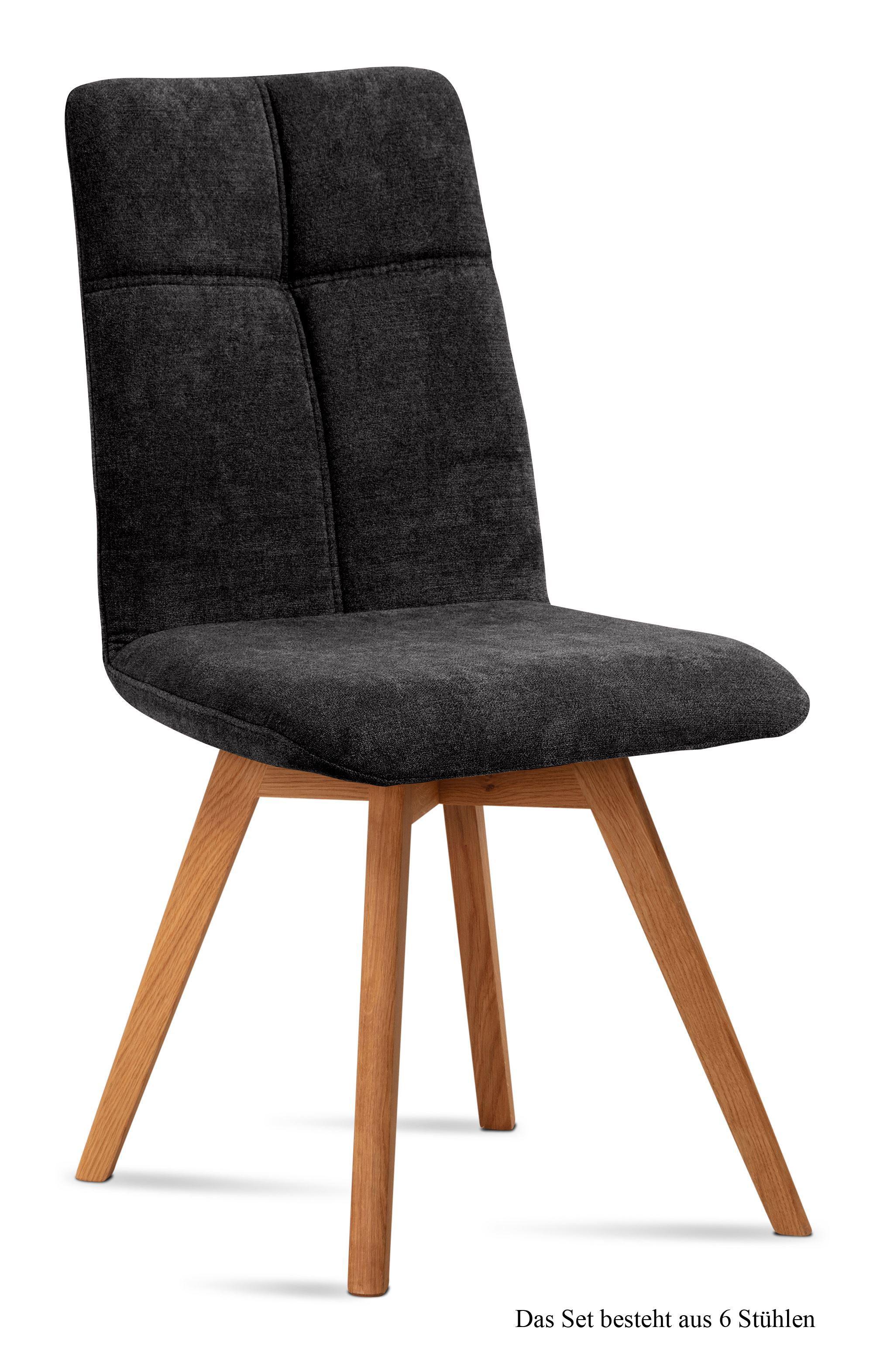 ESSZIMMERSTUHL (6er-Set) Dimut 47x92x60 Eiche geölt/Anthrazit - Eichefarben/Anthrazit, Kunststoff (60/92/47cm) - 58aufmkessel