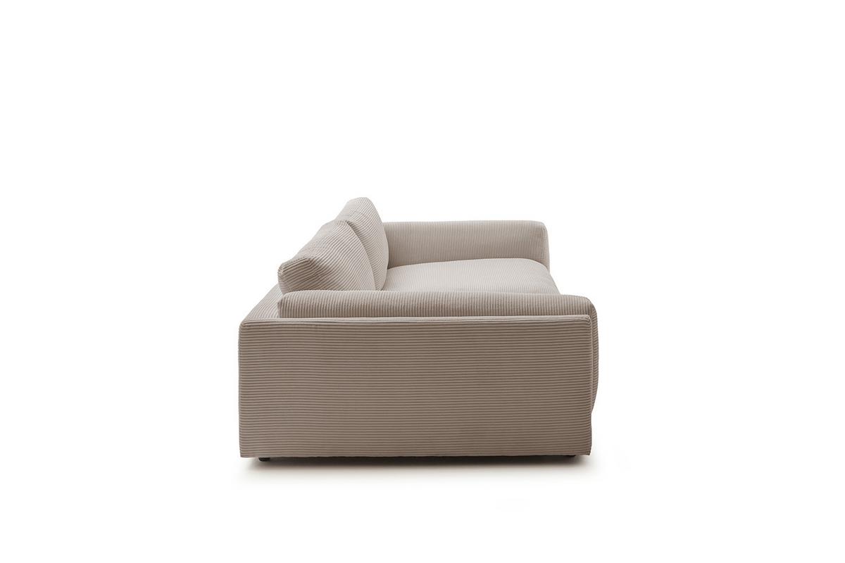 BIG SOFA RAINA Taupe Cord - Taupe/Schwarz, Kunststoff/Textil (294/85/150cm) - KAWOLA