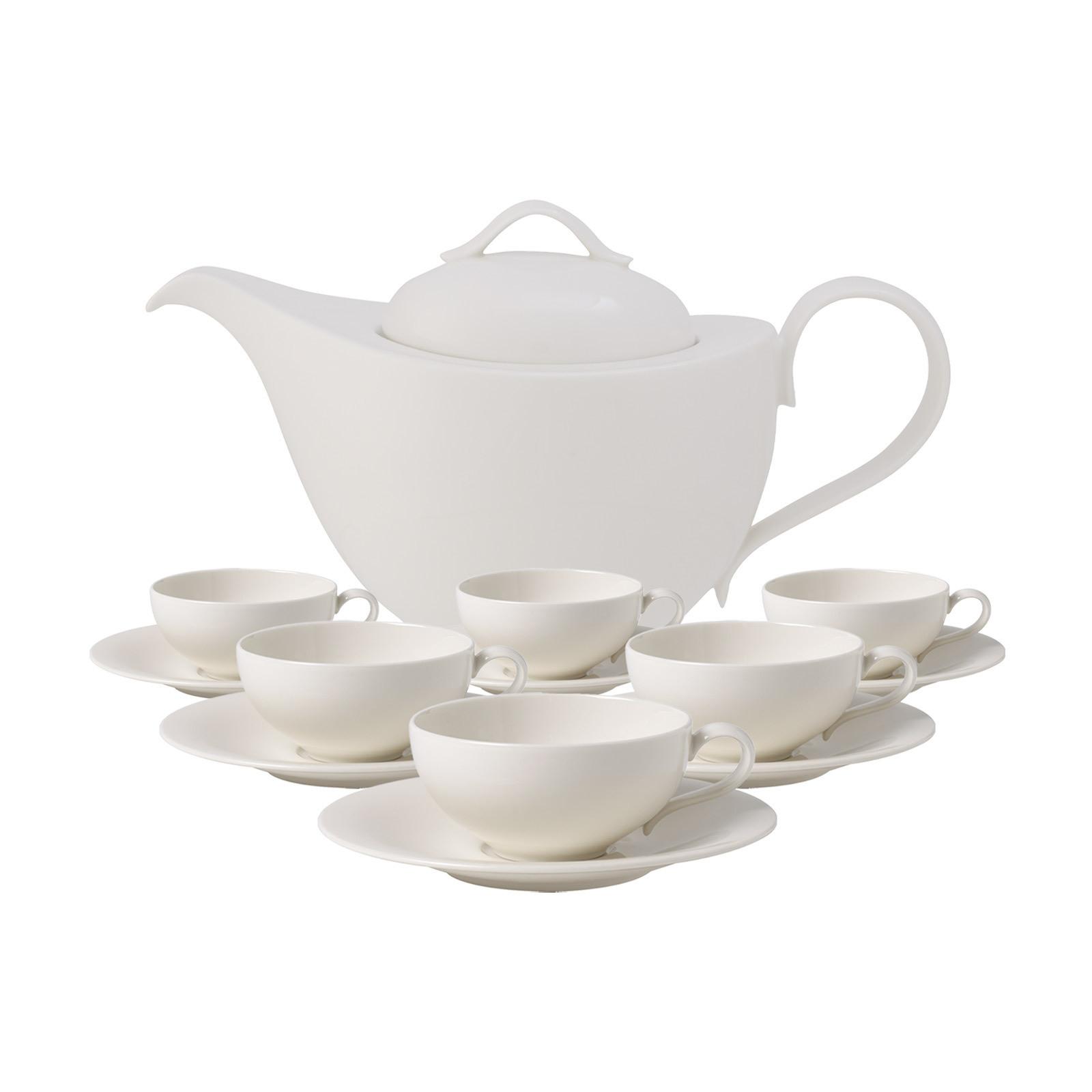 TEE-SET New Cottage Basic weiß 3-tlg. - Weiß, Keramik (0.001L) - Villeroy & Boch