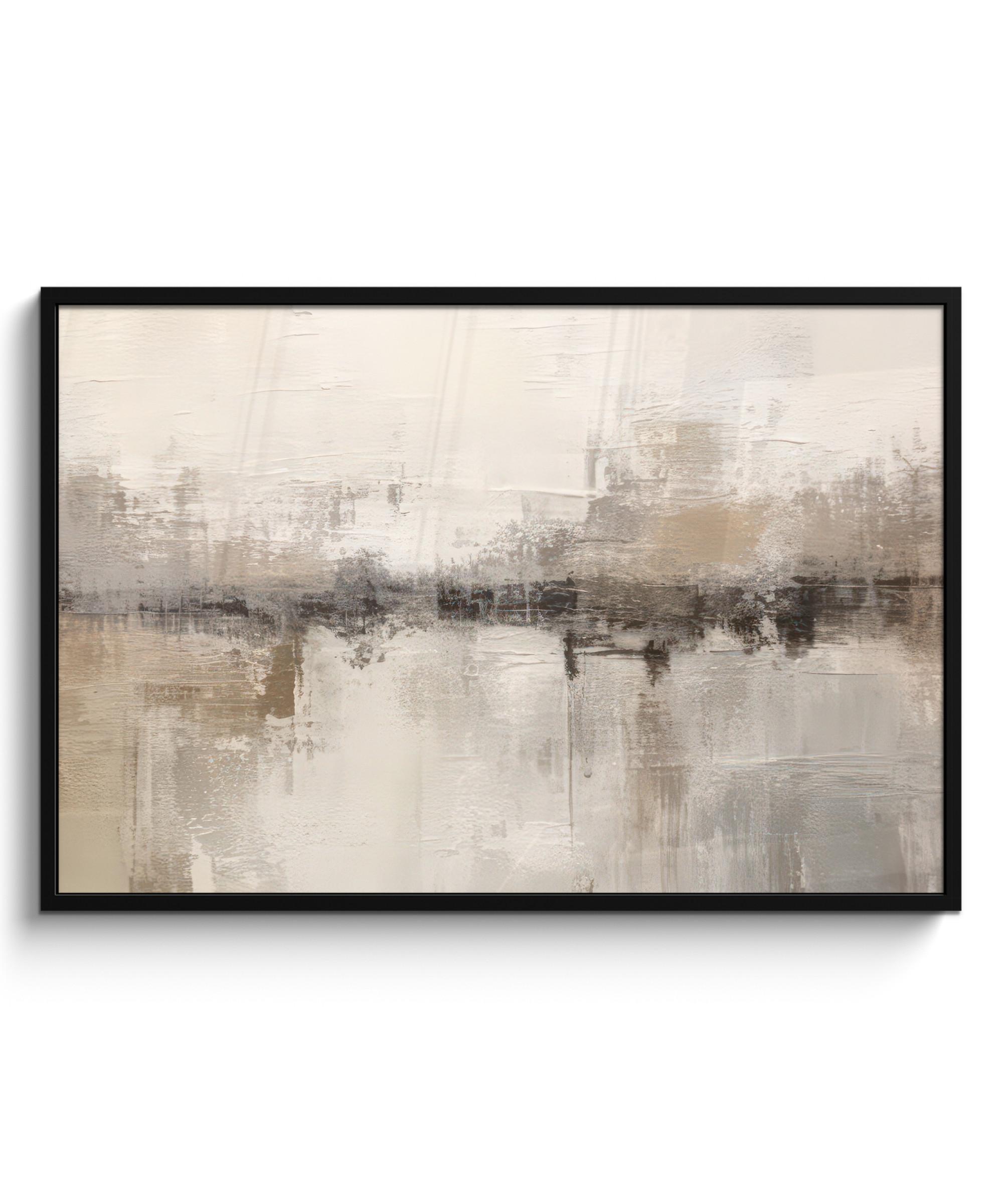 POSTER MIT RAHMEN Moderne Kunst - Abstrakt - Beige 120x80 cm - Beige, Papier (120/80cm) - MuchoWow
