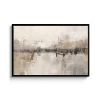POSTER MIT RAHMENGERAHMTES BILD Moderne Kunst - Abstrakt - Beige 120x80 cm - Beige, Papier (120/80cm) - MuchoWow