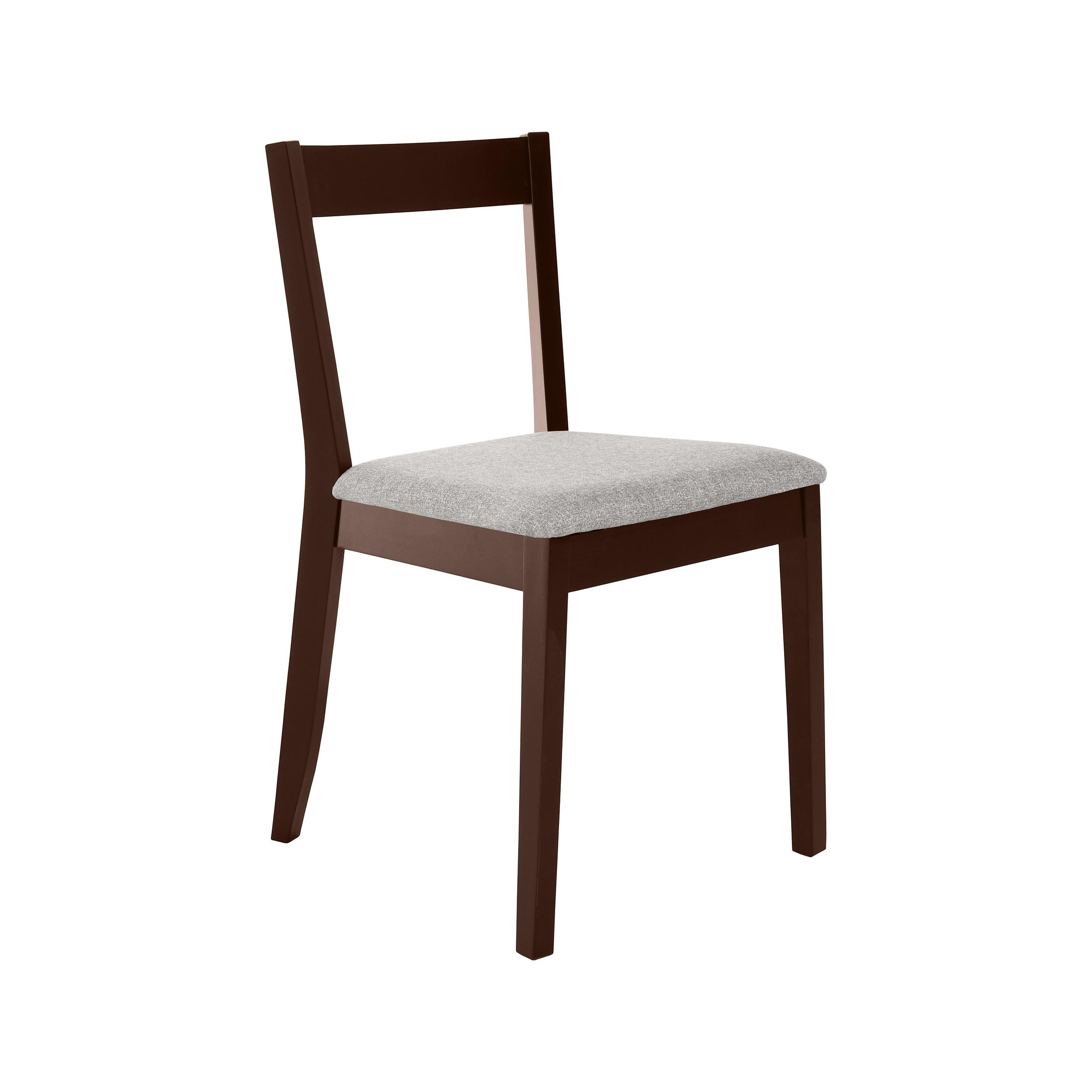 STUHL Moden mit wengefarbenen Holzbeinen, Polsterstuhl, Hellgrau - Wengefarben/Hellgrau, Holz (45/84/45cm) - Beautysofa