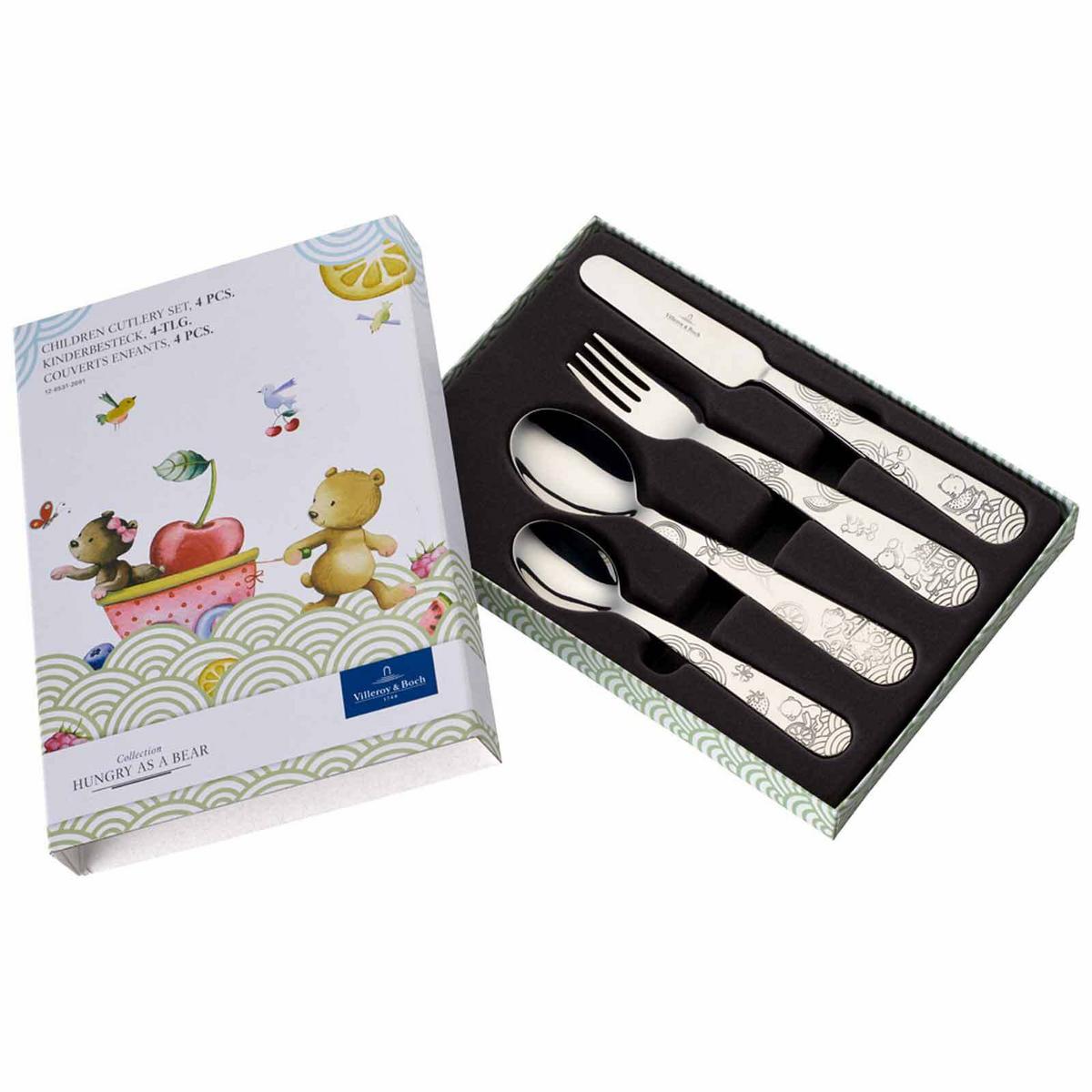 KINDERBESTECK Hungry as a Bear silber 4-tlg. - Silberfarben, Metall - Villeroy & Boch