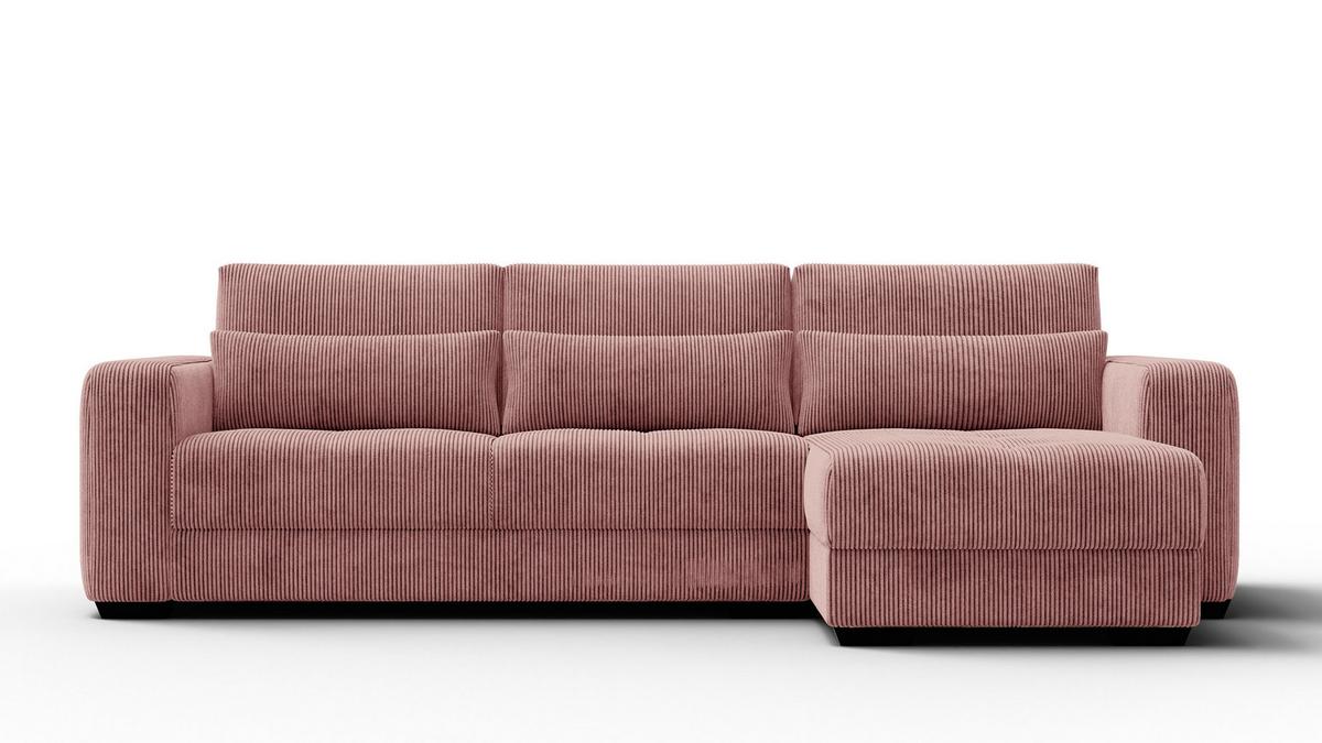 ECKSOFA OLI 4-Sitzer rechts, altrosa - Altrosa, Holz/Textil (295/172cm) - Wozimo