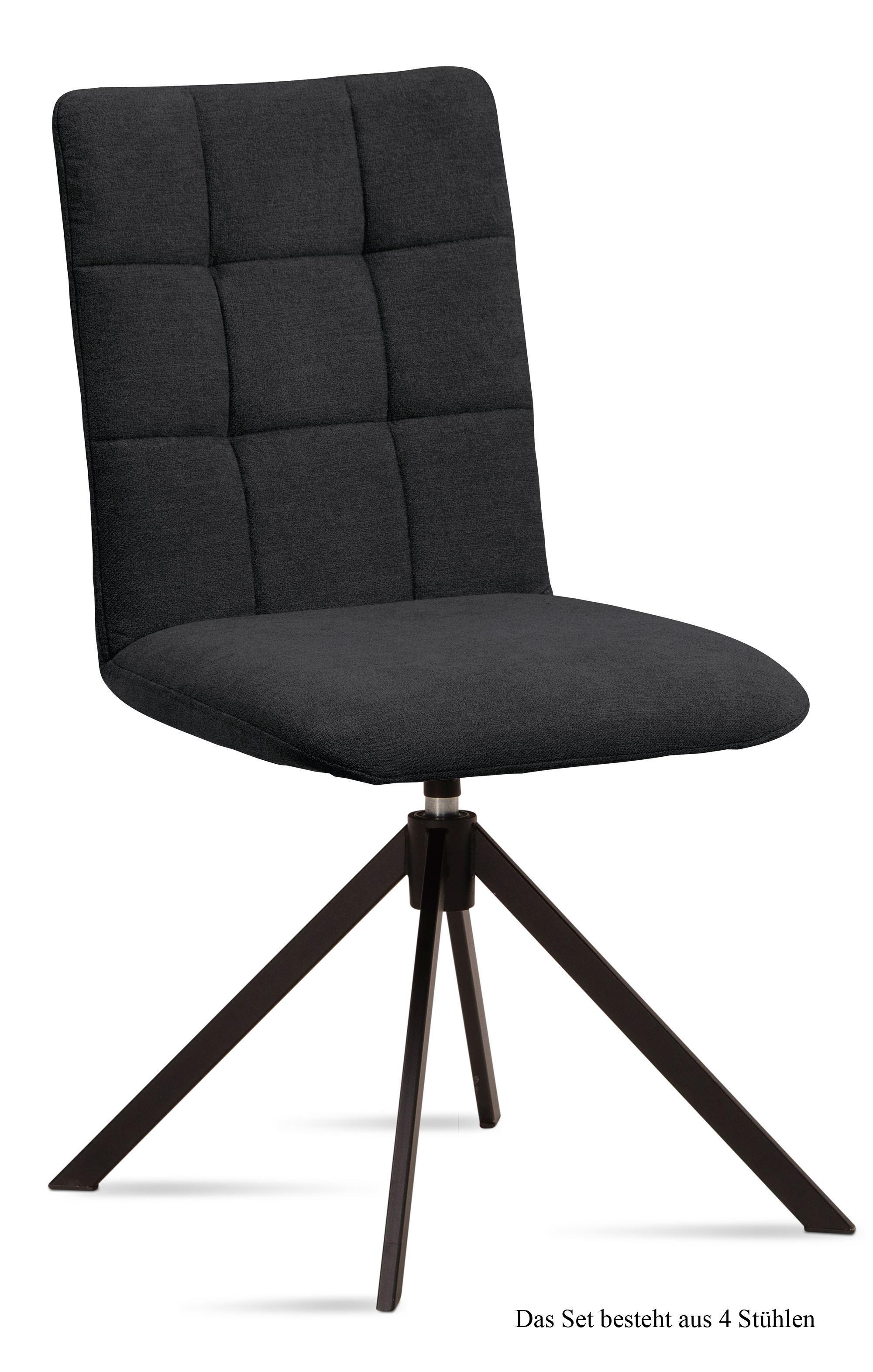 ESSZIMMERSTUHL drehbar (4er-Set) Debora 47x91x60 Schwarz/Anthrazit - Anthrazit/Schwarz, Kunststoff (60/91/47cm) - 58aufmkessel