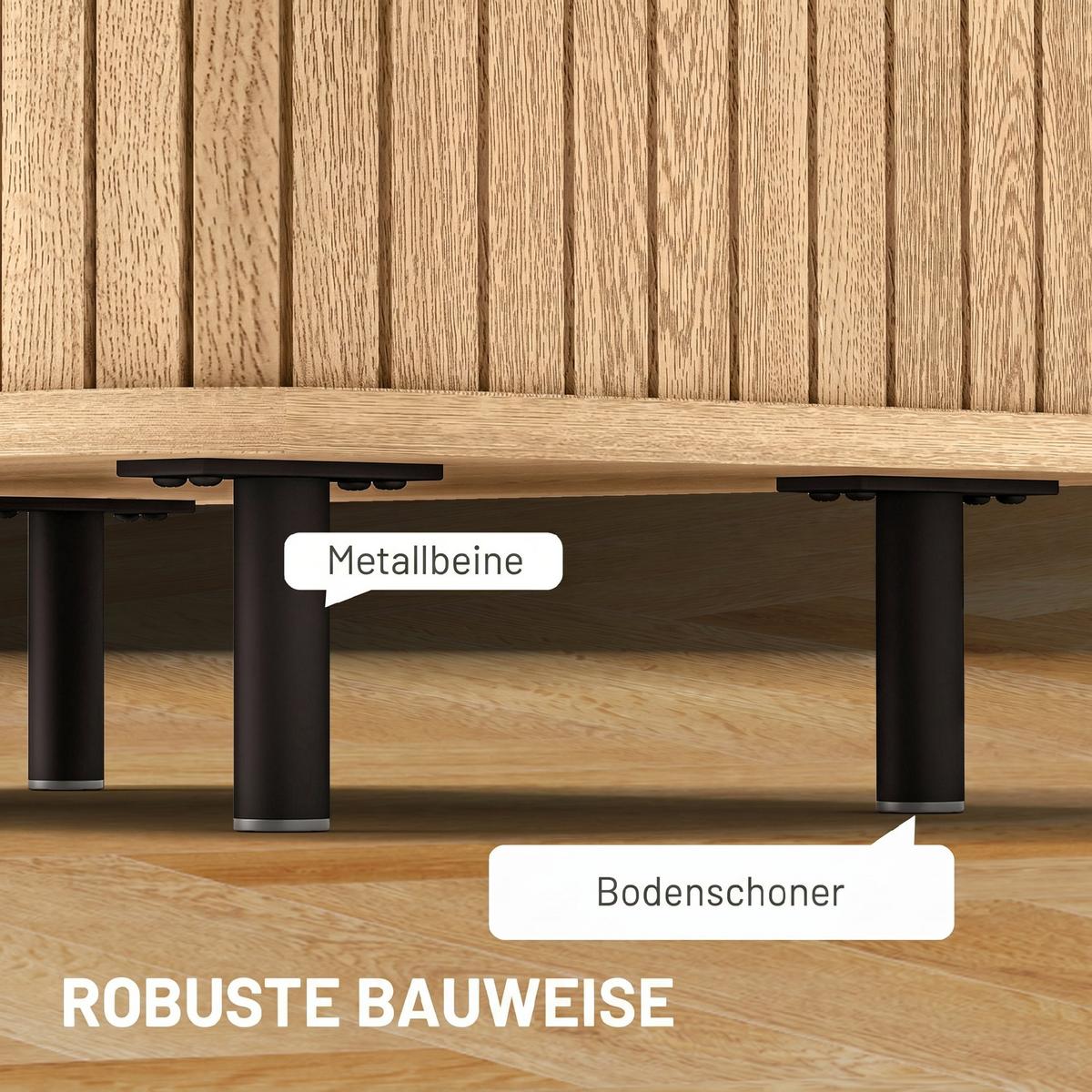 NACHTTISCH MDF Eiche - Eichefarben/Schwarz, Holzwerkstoff/Metall (48/40/48cm) - HOMCOM