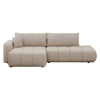 ECKSOFA Furyn O, Seite: Links - Beige/Schwarz, Holzwerkstoff/Kunststoff (262/145cm) - MIRJAN24