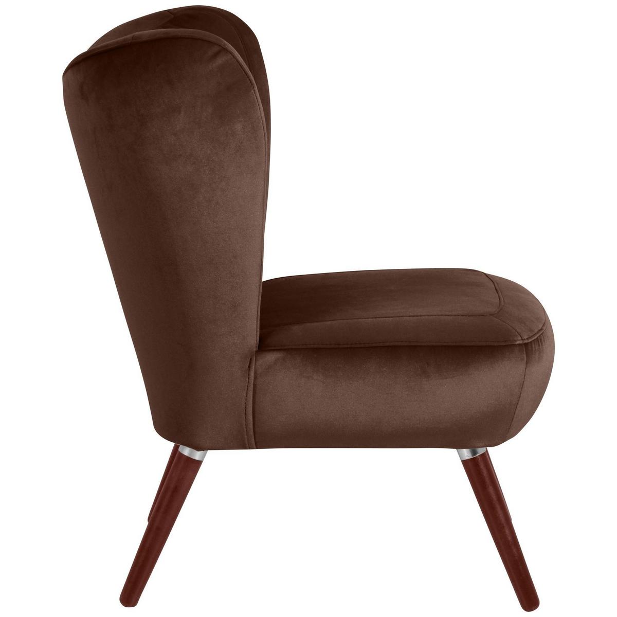 SESSEL Kathy Bezug Samtvelours Buche nussbaum dunkel / braun - Braun, Kunststoff (70/86/69cm) - 58aufmkessel