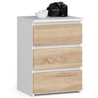 KOMMODE Weiß, Eiche Sonoma 57/40/35 - Weiß, Holzwerkstoff (40/57/35cm) - RAUMHIRSCH FURNITURE